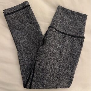 Lululemon Wunder Under Crop HR 21" Inseam Heathered Black Size 4